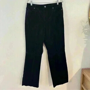 Rafaella Velvet Trouser Dress Pants Womens 12 Black Chino Midā Rise Casual